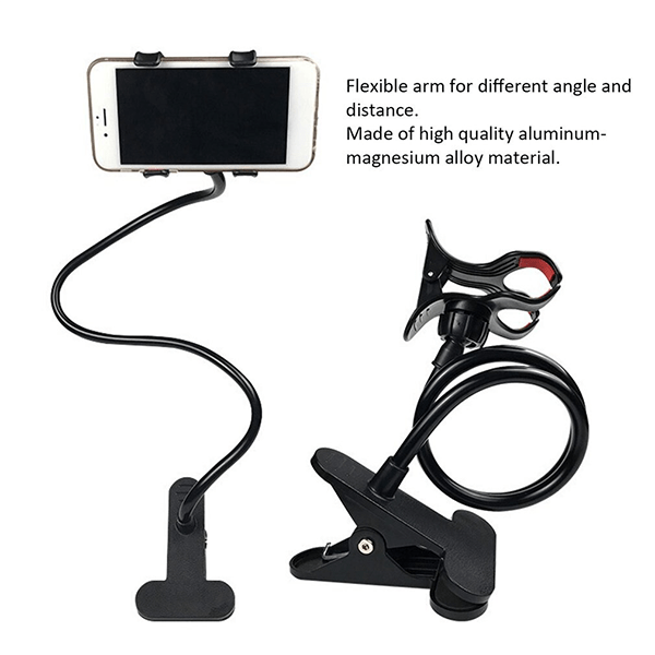 Support De Téléphone Flexible Pour Salle De Sport - Col De Cygne Réglable, Fixation Sur Tapis Roulant Ou Vélo